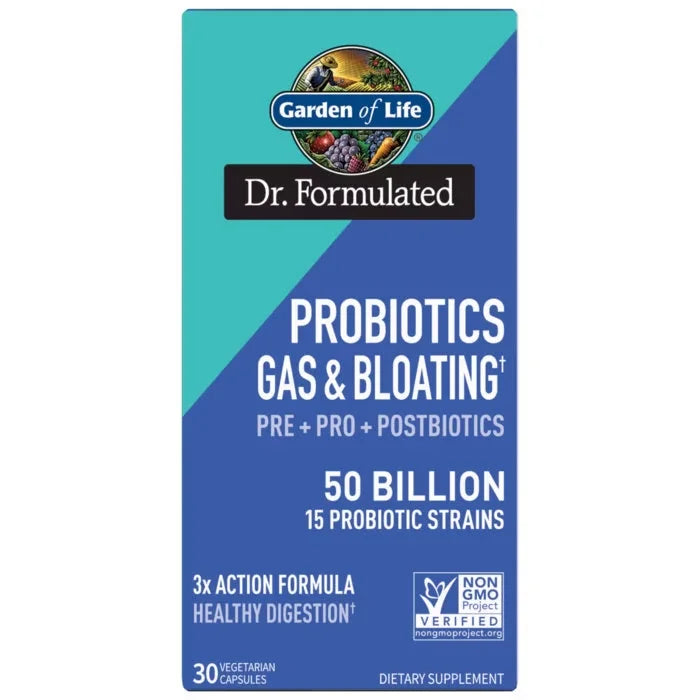 Dr. Formulated Probiotics Gas and Bloating† 50 Billion 30 Capsules